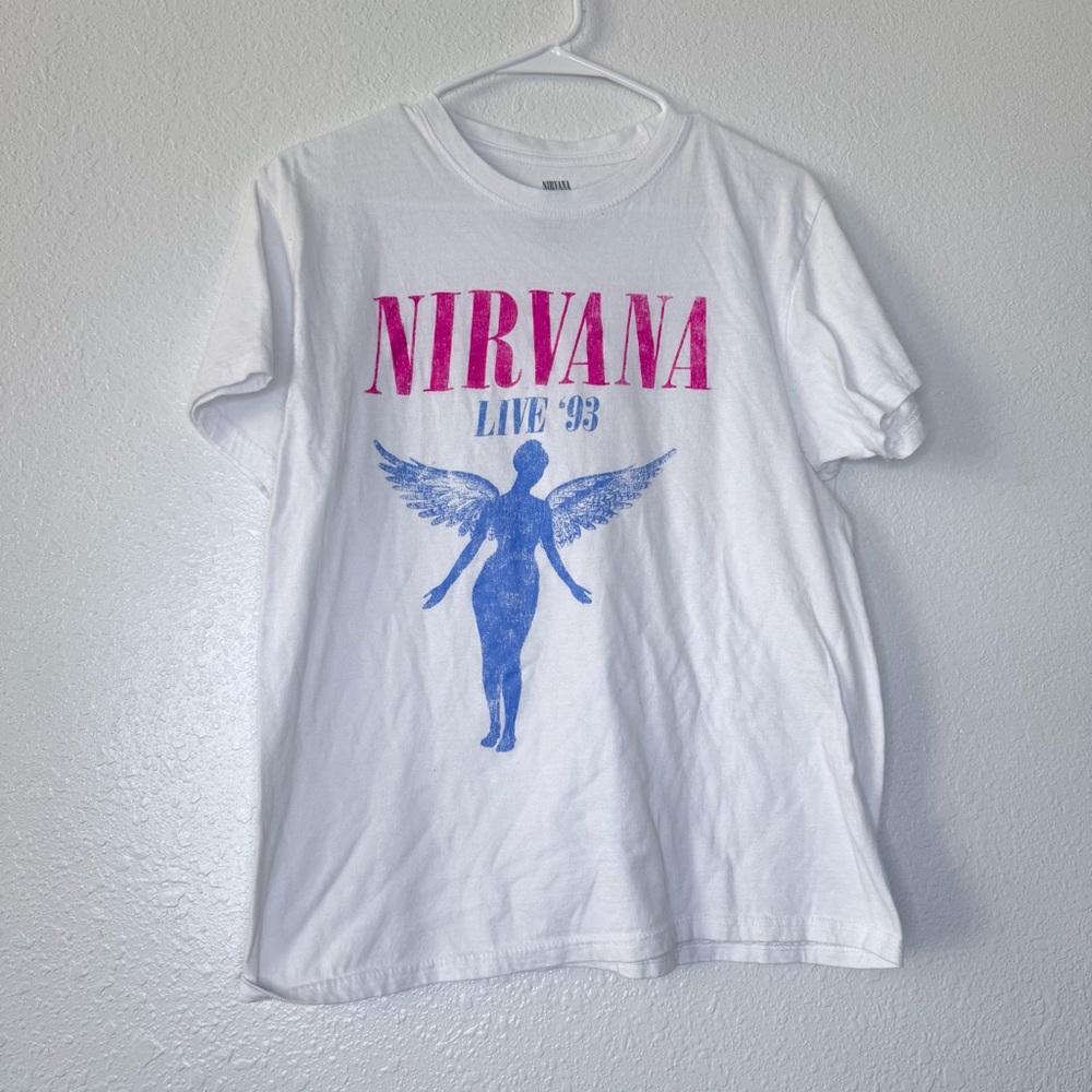 Nirvana Live ‘93 In Utero Angel Band Grunge Boho Graphics Tee Large
